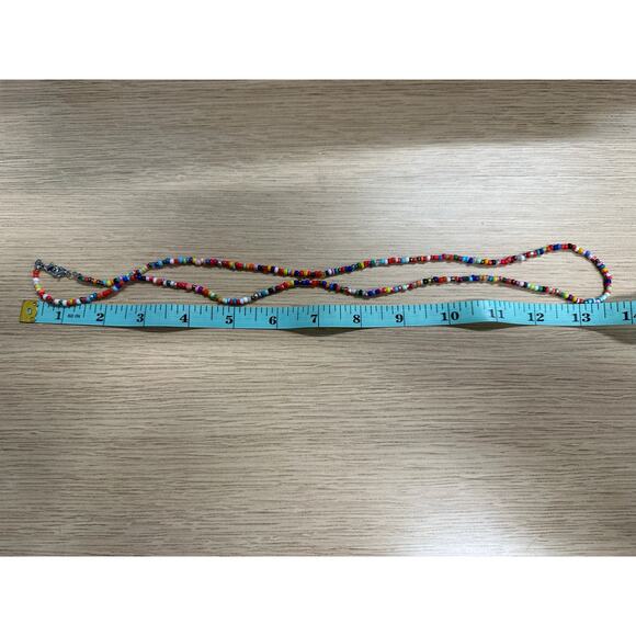 Multi-Colored Seed Bead Necklace/ Layered Bracelet - Picture 4 of 5